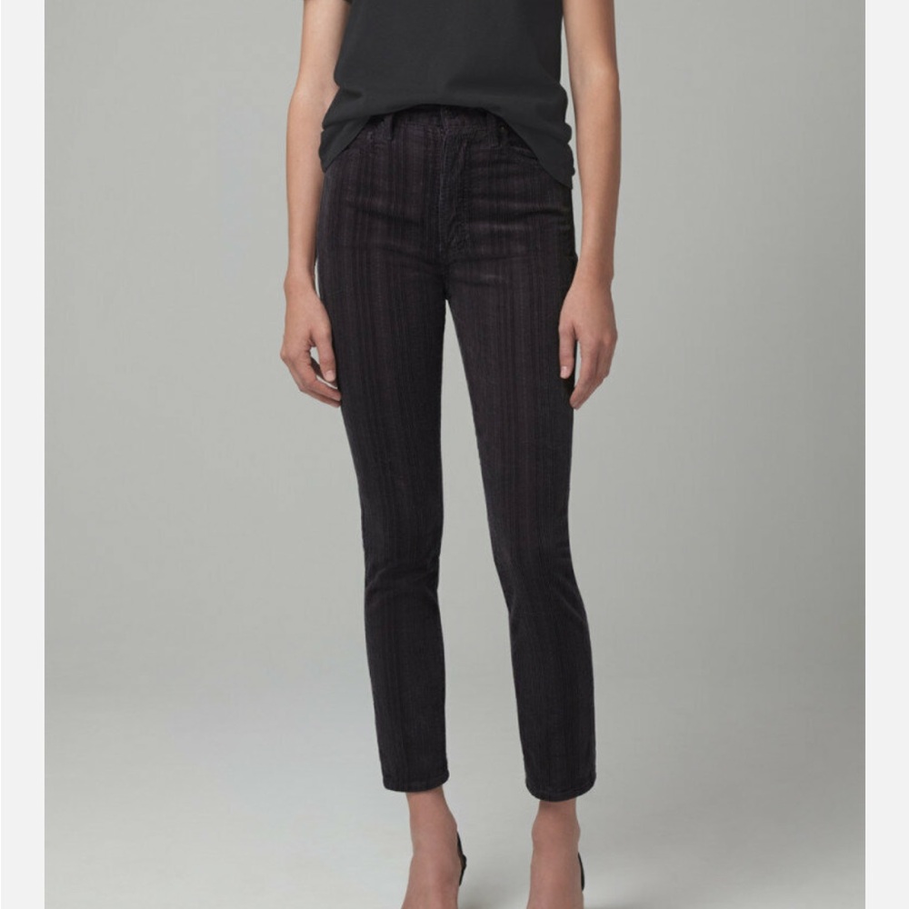 Citizens Of Humanity Black Cropped Ankle High Rise Jeans